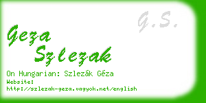 geza szlezak business card